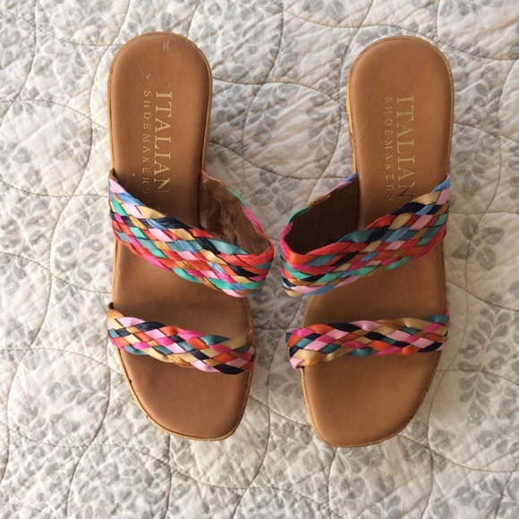 Italian Shoemakers Shoes - 7.5 Italian Shoemakers Rafia Strap Wedge